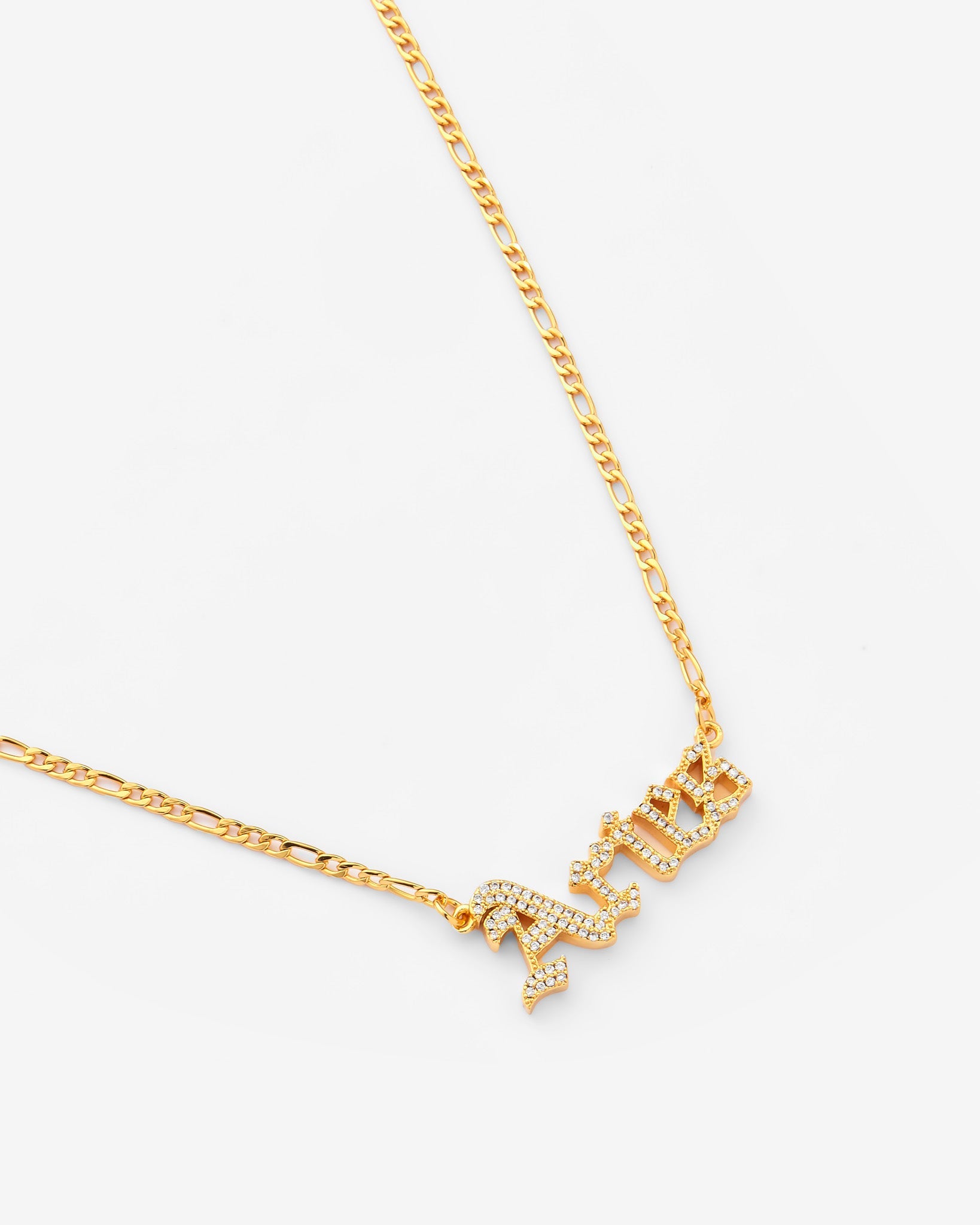 Iced Aries Zodiac Necklace - Gold - 3mm